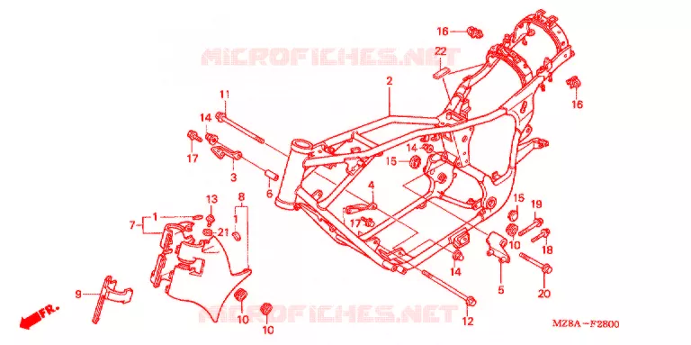 CADRE Honda MOTO 600 SHADOW 2005  VT600CD5