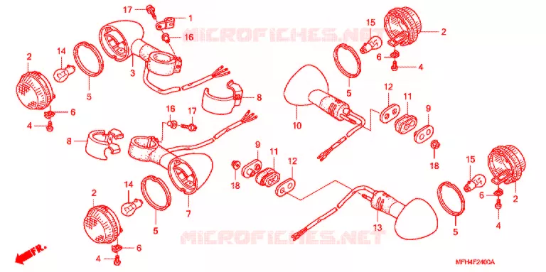 CLIGNOTANT Honda MOTO 600 SHADOW 2006  VT600CD6