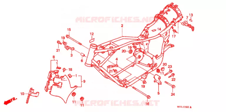 CADRE Honda MOTO 600 SHADOW 1993  VT600CDP