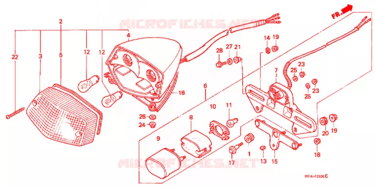 FEU ARRIERE Honda MOTO 600 SHADOW 1993  VT600CDP