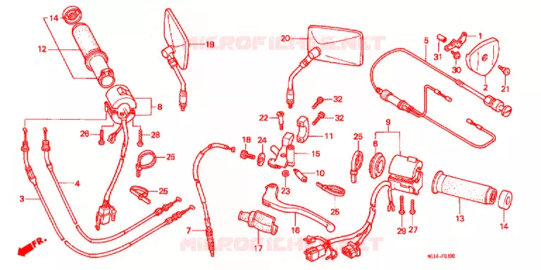 COMMODOS - POIGNEES Honda MOTO 600 SHADOW 1993  VT600CDP