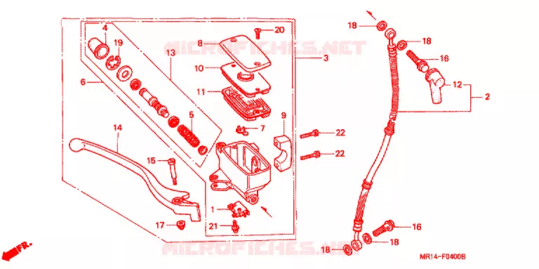 MAITRE CYLINDRE DE FREIN AVANT Honda MOTO 600 SHADOW 1993  VT600CDP