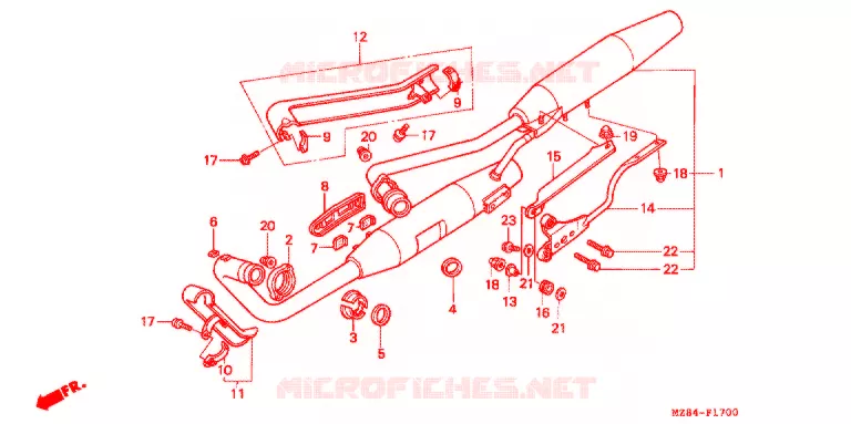 SILENCIEUX D'ECHAPPEMENT Honda MOTO 600 SHADOW 1995  VT600CDS