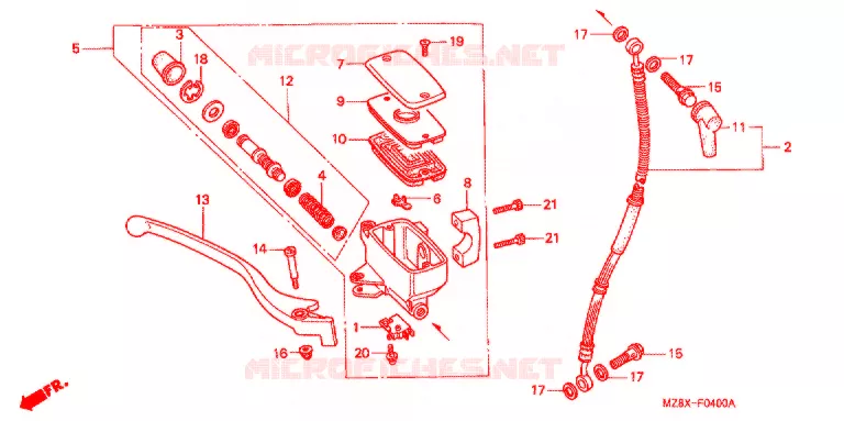 MAITRE CYLINDRE DE FREIN AVANT Honda MOTO 600 SHADOW 2000  VT600CDY