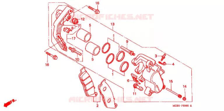 ETRIER DE FREIN AVANT Honda MOTO 600 SHADOW 2000  VT600CDY
