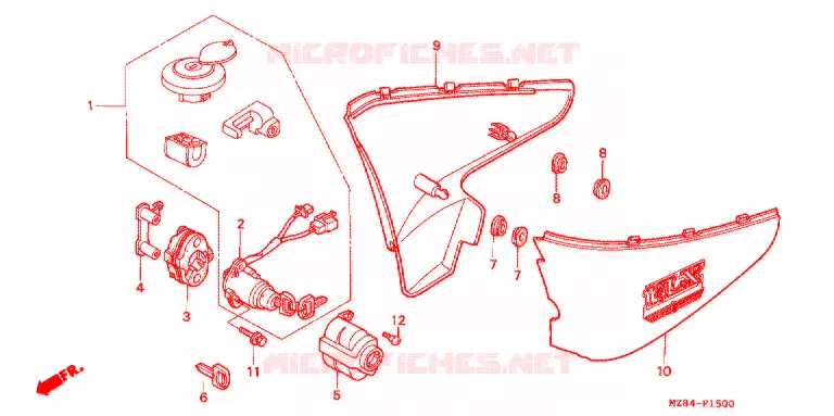 COUVERCLES LATERAUX Honda MOTO 600 SHADOW 1995  VT600CS