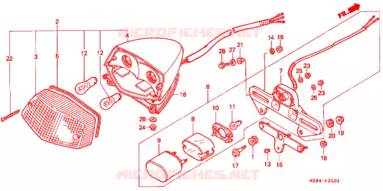 FEU ARRIERE Honda MOTO 600 SHADOW 1995  VT600CS