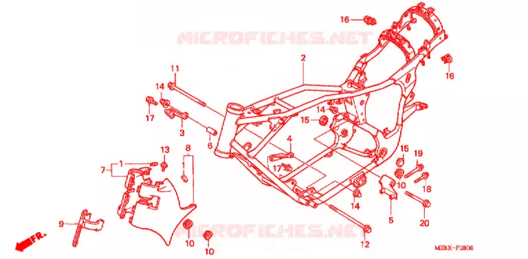 CADRE Honda MOTO 600 SHADOW 2000  VT600CY