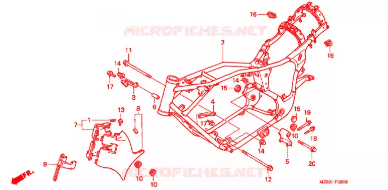 CADRE Honda MOTO 600 SHADOW 2000  VT600CY