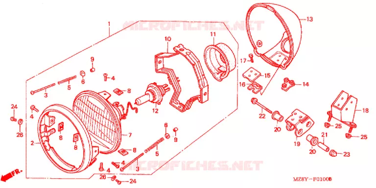 PHARE (VT600CY/CDY/CD2Y) Honda MOTO 600 SHADOW 2000  VT600CY