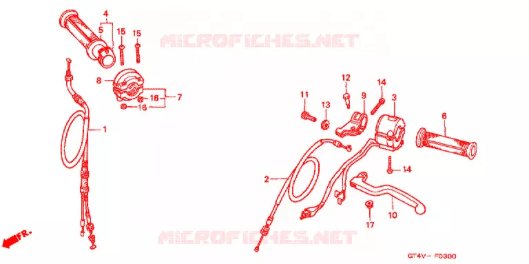 LEVIER DE GUIDON - CABLE - COMMODO Honda MOTO 50 NSR 2000  NSR50X