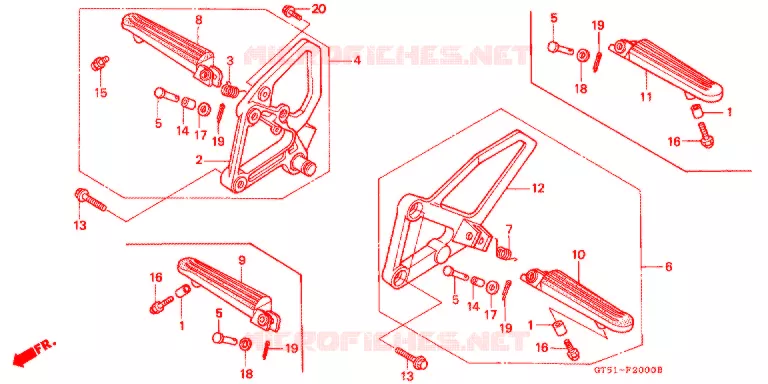 REPOSE PIED Honda MOTO 80 NSR 1993  NSR80P