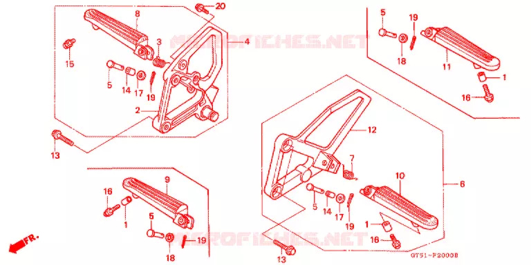 REPOSE PIED Honda MOTO 80 NSR 1996  NSR80S