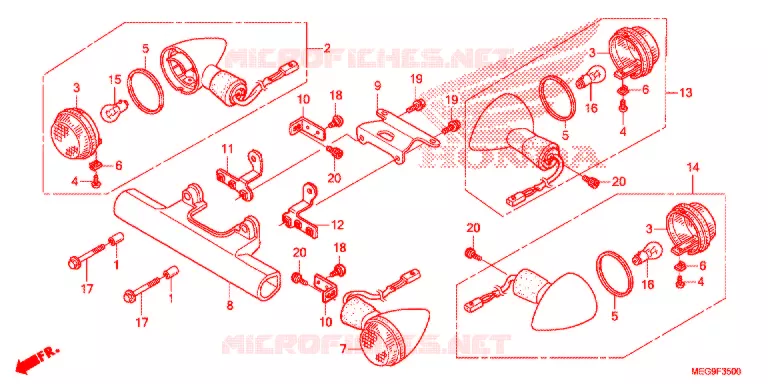 CLIGNOTANT (VT750C/VT750C2B/VT750CS) Honda MOTO 750 SHADOW 2011  VT750CSB