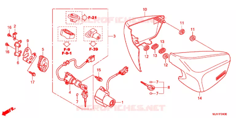 COUVERCLES LATERAUX (VT750CA/CS/C2B) Honda MOTO 750 SHADOW 2012  VT750CSC