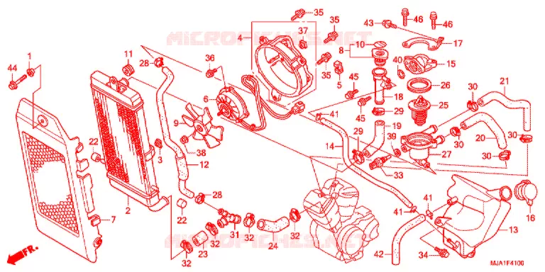 RADIATEUR (VT750CA/CS/C2B) Honda MOTO 750 SHADOW 2012  VT750CSC