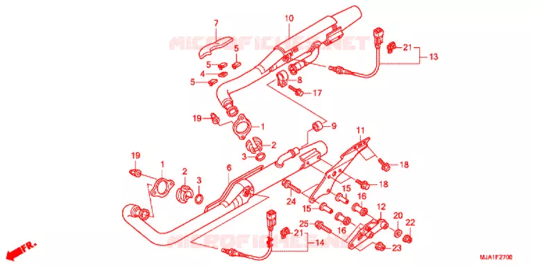 SILENCIEUX D'ECHAPPEMENT (VT750CA/CS/C2B) Honda MOTO 750 SHADOW 2012  VT750CSC