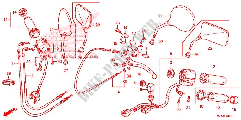LEVIER DE GUIDON   CABLE   COMMODO pour Honda SHADOW VT 750 AERO C-ABS de 2013