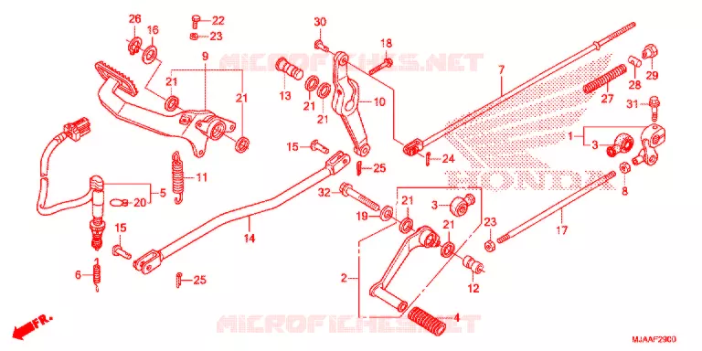 PEDALE (VT750C/CA/C2/C2B/C2F/CS/C2S) Honda MOTO 750 SHADOW 2013  VT750CSD