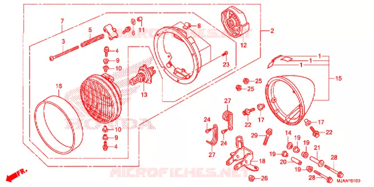 PHARE (VT750C/CA/CS) Honda MOTO 750 SHADOW 2013  VT750CSD