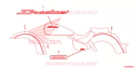 EMBLEME (VT750C/CA/CS) pour Honda SHADOW VT 750 AERO C-ABS de 2014