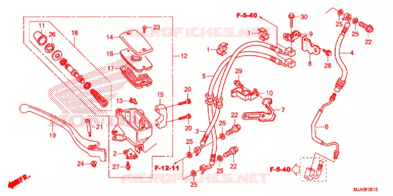 MAITRE CYLINDRE DE FREIN AVANT (VT750CS) Honda MOTO 750 SHADOW 2015  VT750CSF