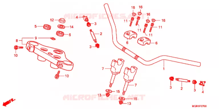 GUIDON - TE DE FOURCHE Honda MOTO 750 VT 2010  VT750SA_J