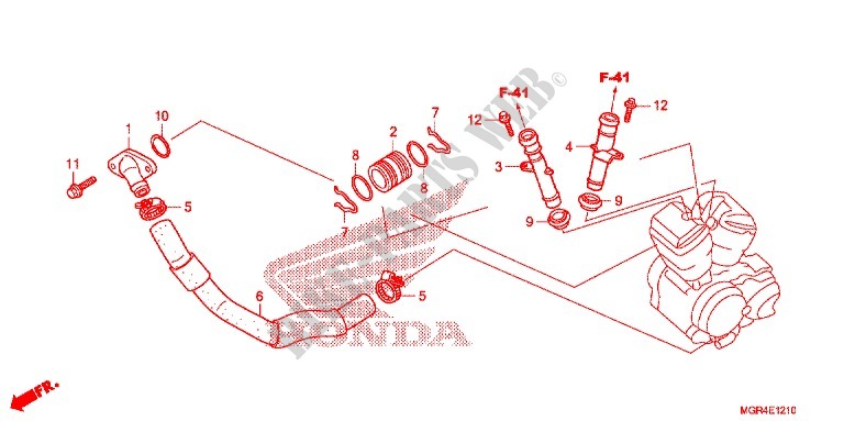 DURITE DE REFROIDISSEMENT pour Honda VT 750 S de 2010