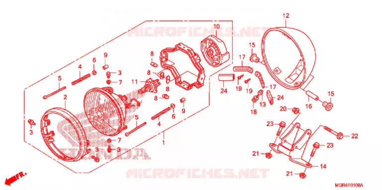 PHARE Honda MOTO 750 SHADOW 2010  VT750SA_U