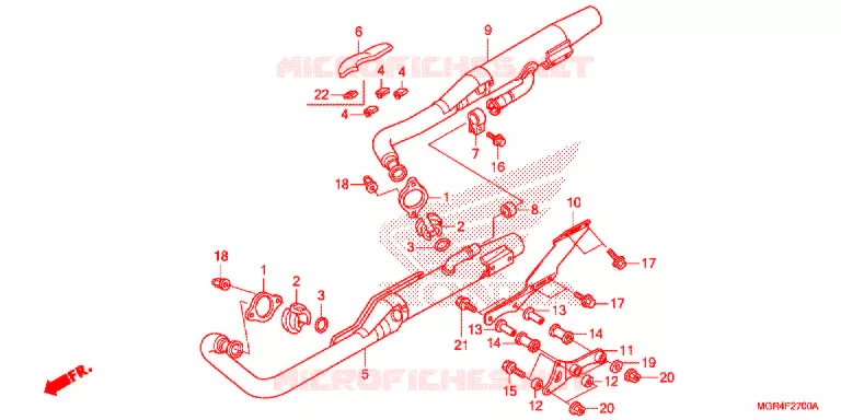 SILENCIEUX D'ECHAPPEMENT Honda MOTO 750 SHADOW 2010  VT750SA_U