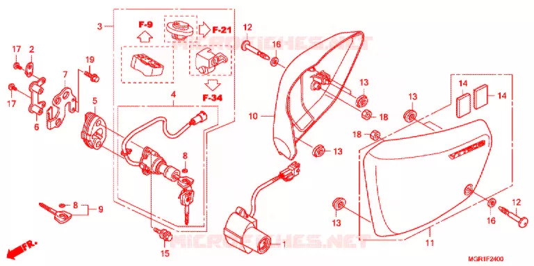 COUVERCLES LATERAUX Honda MOTO 750 VT 2012  VT750SB
