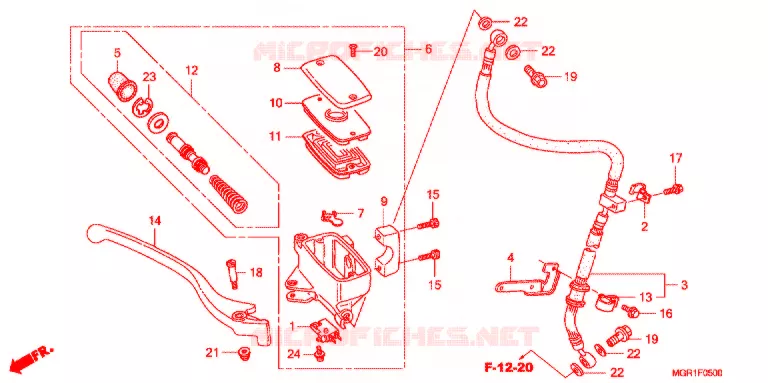 MAITRE CYLINDRE DE FREIN AVANT Honda MOTO 750 VT 2012  VT750SB