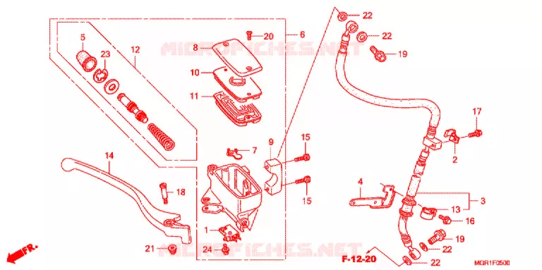 MAITRE CYLINDRE DE FREIN AVANT Honda MOTO 750 VT 2011  VT750SB