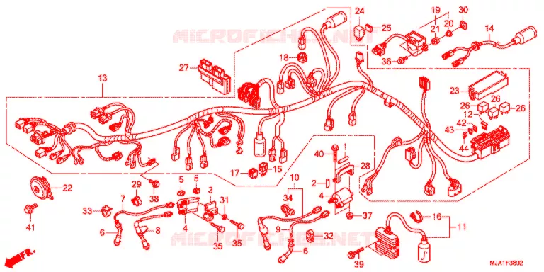 FAISCEAU DES FILS (VT750S) Honda MOTO 750 VT 2012  VT750SC