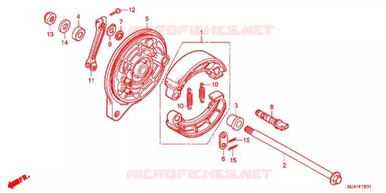 FLASQUE - MACHOIRES DE FREIN ARRIERE (VT750S) Honda MOTO 750 VT 2014  VT750SC
