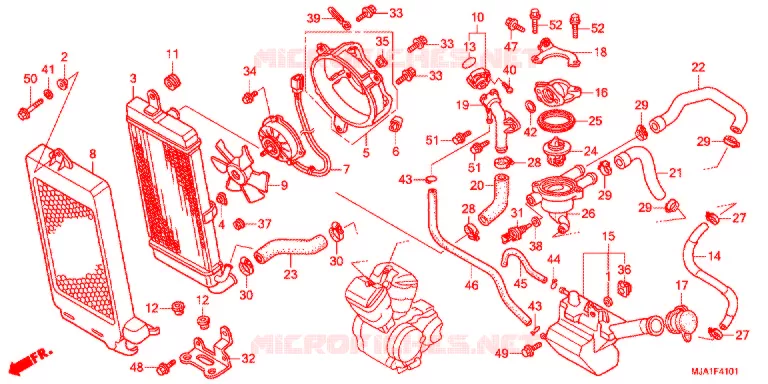 RADIATEUR (VT750S) Honda MOTO 750 VT 2014  VT750SC