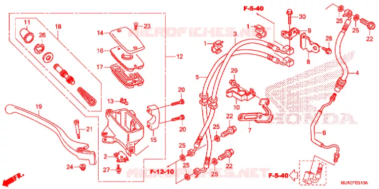 MAITRE CYLINDRE DE FREIN AVANT (VT750CS) Honda MOTO 750 SHADOW 2016  VT750CSG