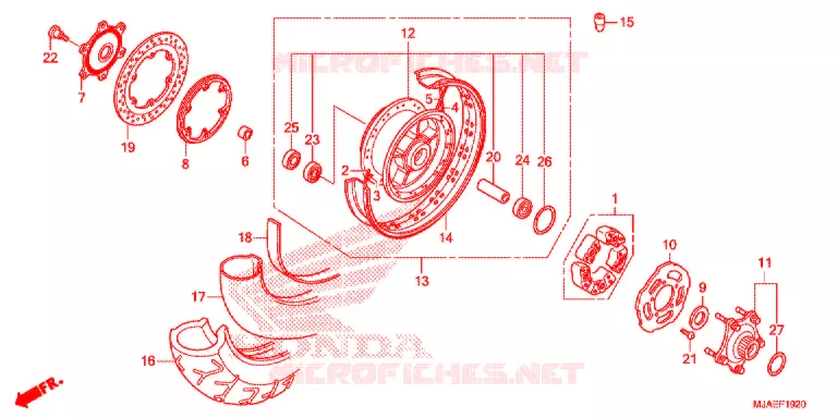 ROUE ARRIERE (VT750CS/C2S) Honda MOTO 750 SHADOW 2016  VT750CSG
