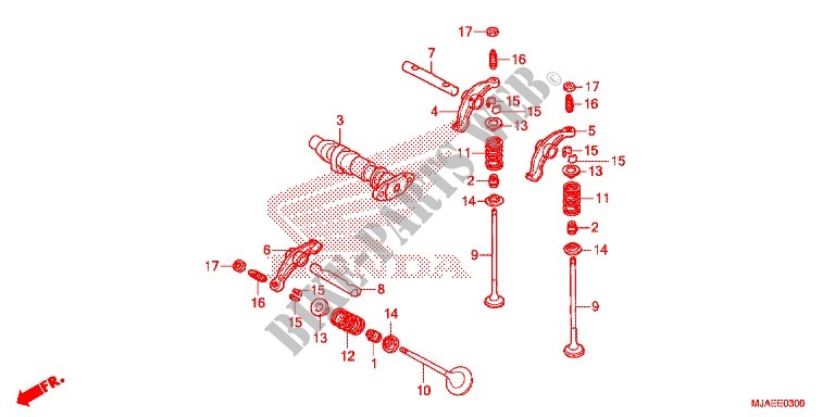 ARBRE A CAMES   SOUPAPE (AVANT) pour Honda SHADOW VT 750 AERO C-ABS BLACK de 2016