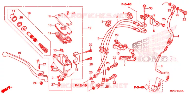 MAITRE CYLINDRE DE FREIN AVANT (VT750CS) Honda MOTO 750 SHADOW 2016  VT750CSG