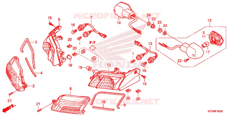 CLIGNOTANT (NBC110KDF/MDF/MCD) Honda MOTO 110 EX5 2017  NBC110MCDH