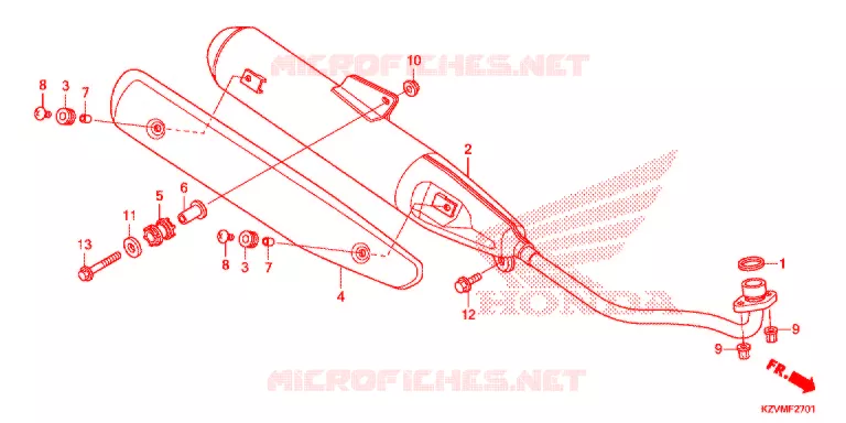 SILENCIEUX D'ECHAPPEMENT (NBC110KDF/MDF/MCD) Honda MOTO 110 EX5 2017  NBC110MCDH