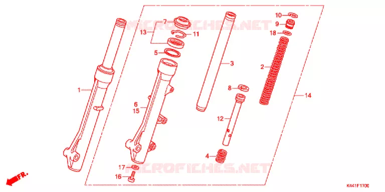 FOURCHE Honda SCOOTER 110 DIO 2017  NSC110CBFH
