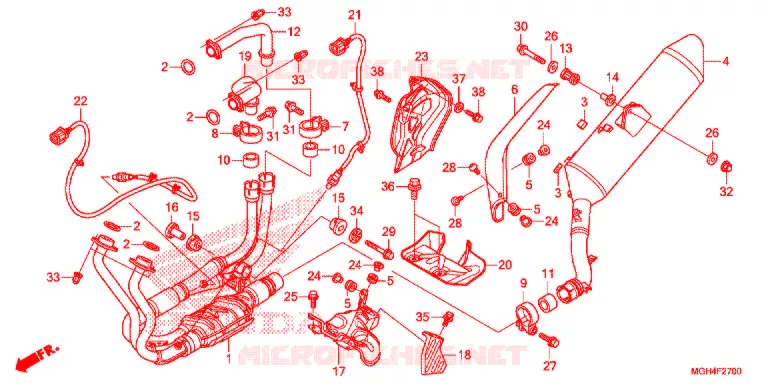 SILENCIEUX D'ECHAPPEMENT Honda MOTO 1200 CROSSTOURER 2017  VFR1200XDAH