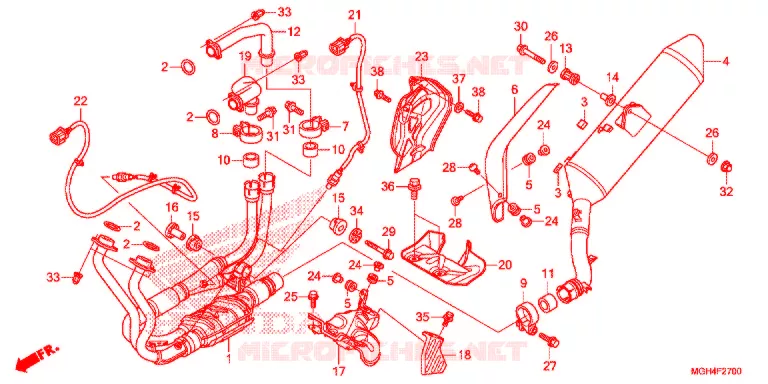 SILENCIEUX D'ECHAPPEMENT Honda MOTO 1200 CROSSTOURER 2017  VFR1200XH