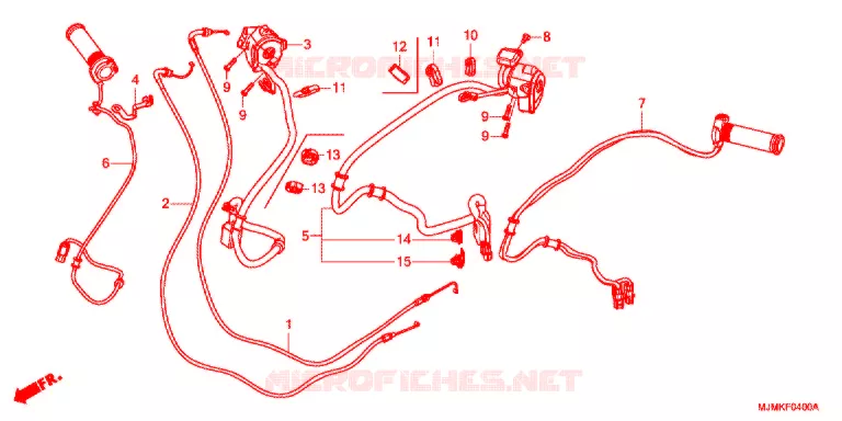 COMMODO - LEVIER - CABLE Honda MOTO 800 CROSSRUNNER 2017  VFR800XH_J