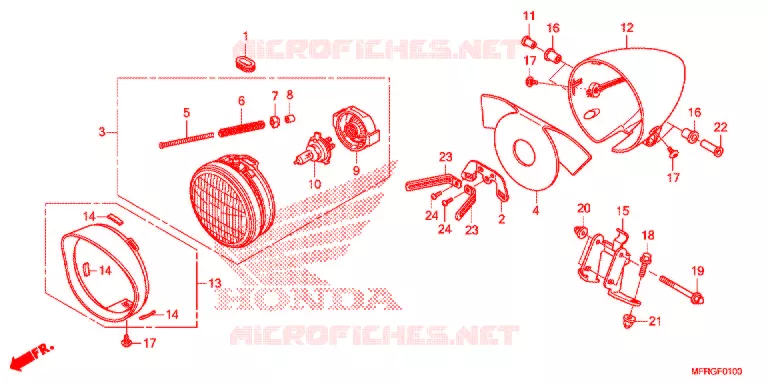 PHARE Honda MOTO 1300 VT 2017  VT1300CXH_A