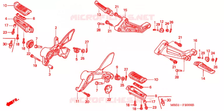 REPOSE PIED Honda MOTO 1000 VTR 2001  VTR1000F1