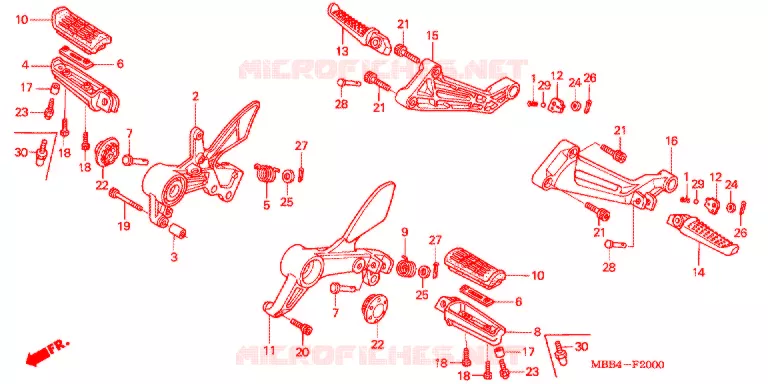 REPOSE PIED Honda MOTO 1000 VTR 2004  VTR1000F4_A