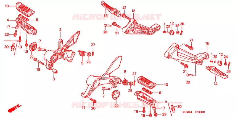 REPOSE PIED Honda MOTO 1000 VTR 2004  VTR1000F4_A